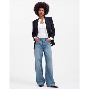 Madewell Low-Slung Baggy Jeans in Hamburg Wash Wide Leg Size 25 NWT